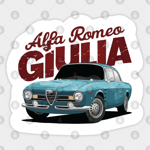 Alfa Romeo Giulia Vintage Car Sticker by Cruise Dresses